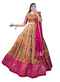 Shriva Fashion Indian ready to wear Flared Lehenga Choli Set with stitched blouse for Navaratri (Beige 6, 40)