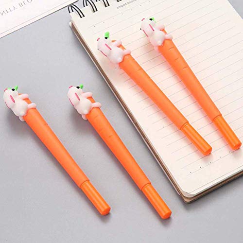Bolígrafo de tinta de gel naranja con diseño de conejo, pack de 5 miniatura 5