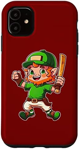 iPhone 11 Funny Baseball Leprechaun Elf Lover Player St Patricks Day Case