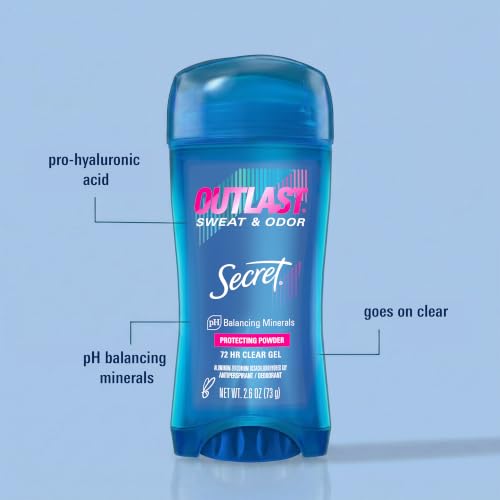 Image of Secret Outlast Clear Gel Antiperspirant & Deodorant, Protecting Powder