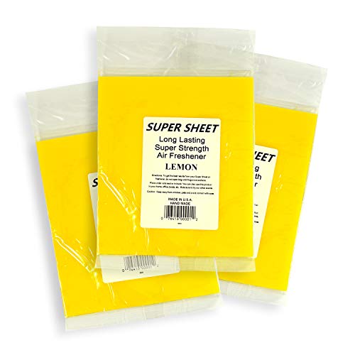 Image of Super Sheet Large (8 inchx7 inch) Under Seat Car Air Freshener, 3-PACK (Lemon)