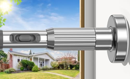 Image of AIZESI 41-182 Inch Heavy Duty Silver Tension Curtain Rod - No Drilling, Adjustable, Rust-Proof for Outdoor, Living Room, Bathroom