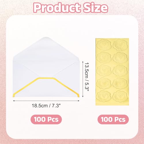 Sobres A7 con borde dorado para proteger tarjetas de invitaciones de boda y oficina 2