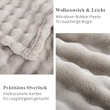 RUIKASI Bubble Decke Kuscheldecke Flauschig Beige - 150x200cm Sofadecke & Couchdecke aus Plüsch, Warme Fleece für Wohnzimmer Deko Blanket, Dicke Wohndecke