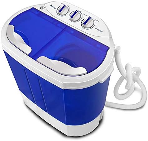 Portable Mini Compact Twin Tub Washing Machine 10.4lbs Capacity, White + Blue