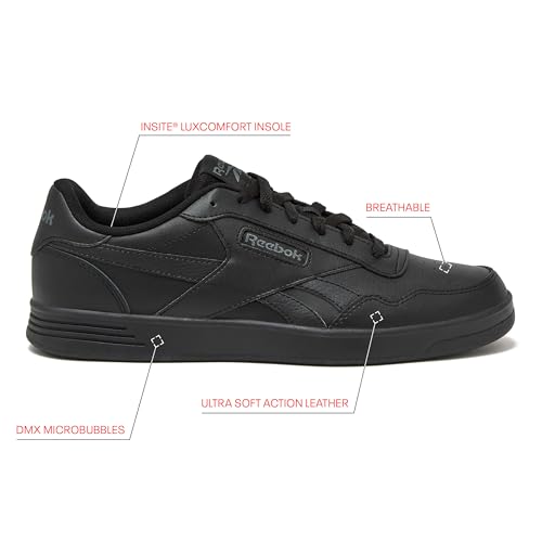 Reebok Reebok Court Advance Sneakers for Men - Casual Tennis Mens Shoes Size 6 to 15, White or Black, Core Black/Pure Grey/Core Black, 7.5