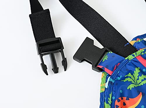 Kids Rain Bib Rain Pants Overalls Toddler Boys Girls Adjustable Shoulder Strap Dinosaur Print Rainproof4