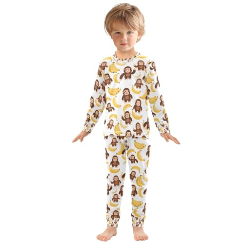 senya Orangutan Banana Pajamas Set Long Sleeve Soft Cotton Sleepwear 2 Piece3