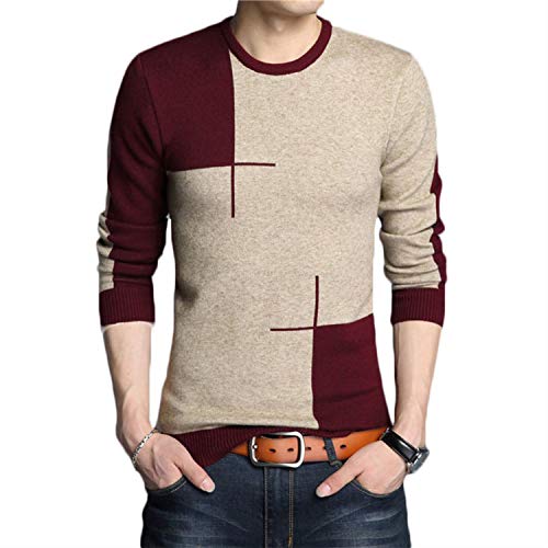 SDK Men's Cotton Full Sleeve Plain T-shirt (Maroon, Large)
