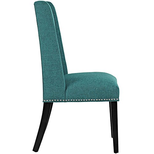 Modway Mo- Baron Modern Tall Back Wood Upholstered Fabric, Dining Chair, Teal #TOP4