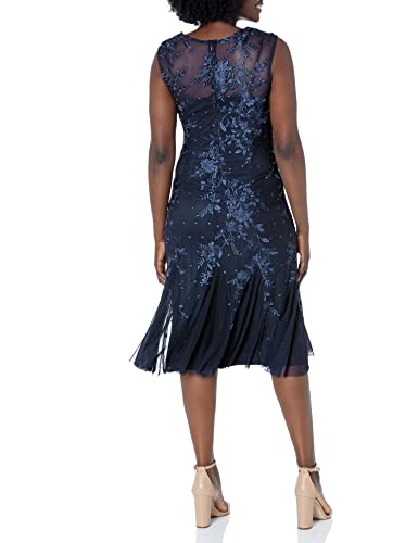 Image of Alex Evenings Women's Short Embroidered Cocktail Dress, Wedding Guest (Petite and Regular Sizes)
