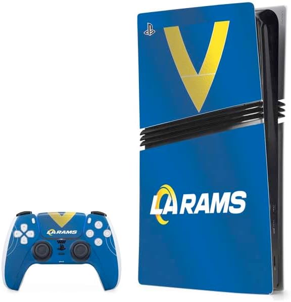 Skinit Decal Gaming Skin Compatible with PS5 Pro Bundle - Officially Licensed NFL Los Angeles Rams Team Jersey Design