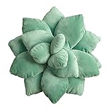 3D Succulents Cactus Pillow, Cute Succulents, for Garden or Green Lovers Baby Green Plant Throw Pillows for Bedroom Room Home Decoration Novelty Plush Cushion (GreenA, 18)