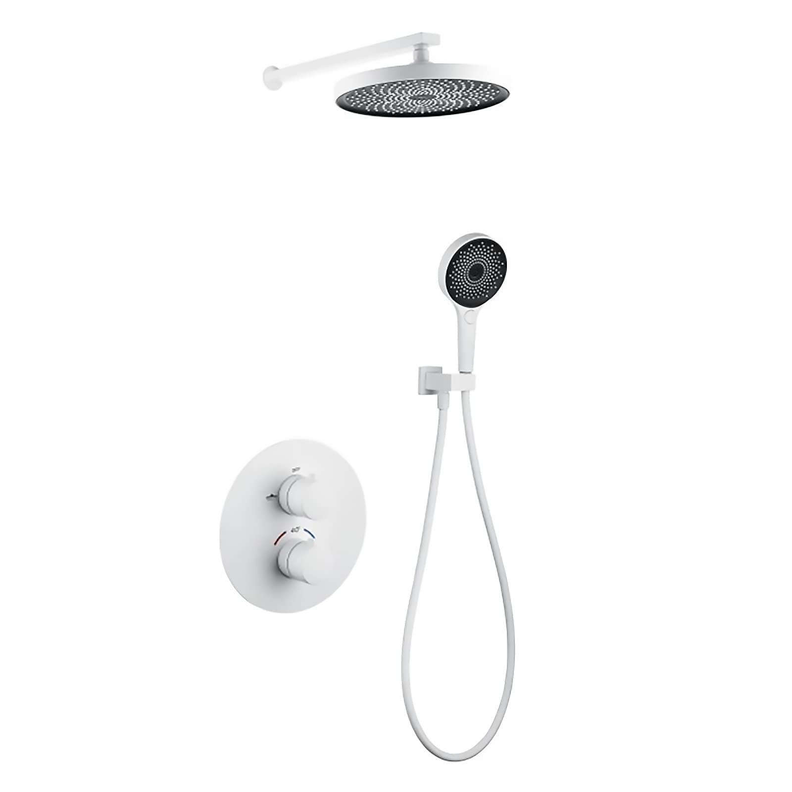 di Doccia termostatico Doccia Nascosto Set di rubinetti per Doccia Bianca con 3 modalità Set Combo Doccia con Doccia con Doccia Rotonda Set Doccia, Rotonda