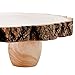 Frcctre 11 Inch Wood Cake Stand, Round Wooden Cupcake Pedestal, Paulownia Woods Slice with Legs, Rustic Cake Holder Wooden Serving Tray Serving Board Display Wood Plant Stand