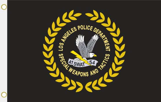 U24 Drapeau LAPD Los Angeles Police Department SWAT Drapeau à hisser 90 x 150 cm