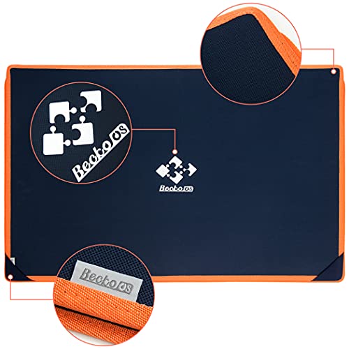 Becko US Jigsaw Puzzle Board with Dustproof Cover for Puzzles Up to 1000 Pieces Portable Puzzle Mat for Puzzle Storage Puzzle Saver, Non-Slip Surface (Black) - Thumbnail 6
