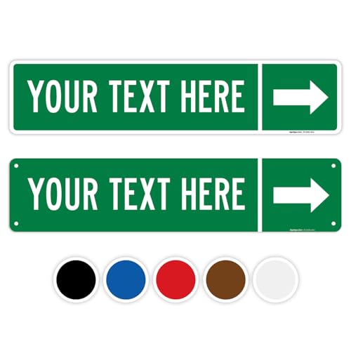 Custom Directional Sign, Personalized Direction Arrow Sign For Christmas, 18x4 Inches, ACM, Fade Resistant, Made in USA by Sigo Signs