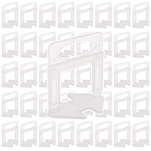 GBACHOOSE 1000 Pcs Tile Leveling System, 2mm Tile Leveling Spacer Clips for Wall Floor, Floor Tile Spacers for Professional Ceramic Tile and Stone Installation