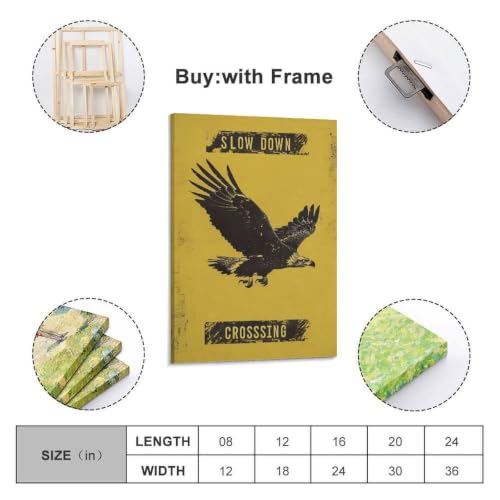 Affiche vintage Eagle Crossing Warning toile déco salon 50x75 cm - 2