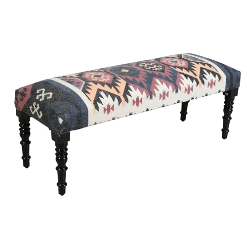 LR Home Upholstered Bench with Cushion Multicolor