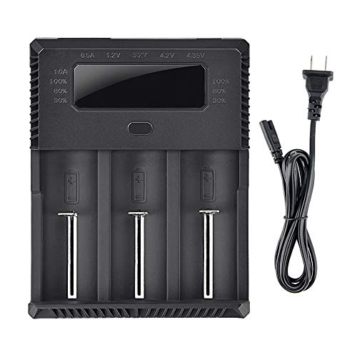 TrustFire TR-018 AAA AA Battery Charger 32650 Universal Battery Charger - 3 Slots for IMR 3.7V 10440 18650 and 1.2V Ni-MH AA AAA, AC 100-240V / 5.5mm DC 12V Output (Battery Not Included)