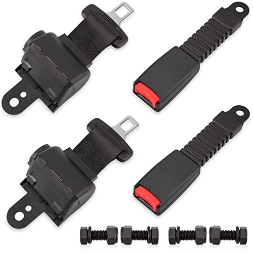 Dewkake Golf Cart Seat Belts Kit, 2Pcs Universal Retractable Front And Rear Golf Cart Seat Belt Kit Fits Club Car, Ezgo, Yamaha #TOP5