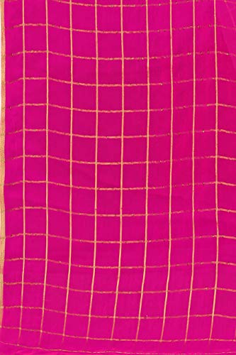 Image of AKHILAM Women's Chanderi Linen Saree with Blouse Piece