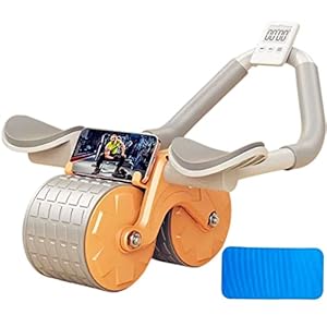 Vasrou Automatic Rebound Ab Abdominal Exercise Roller Wheel, Ab Roller Wheel with Knee Mat, Ab Workout Equipment, Smooth Rebound, Fitness Home Gym Exercise Tool for Abs, Core