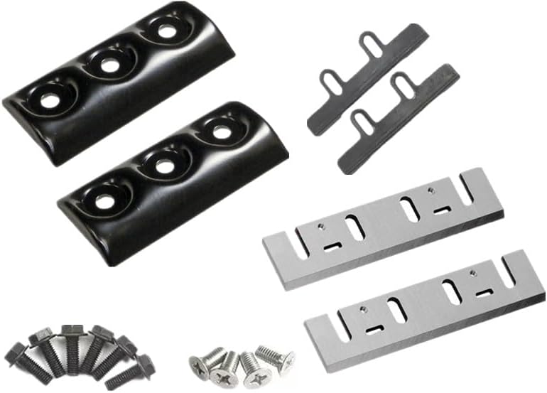 3-1/4" 82mm Carbide Planer Blades+Blade Clamps Kti Replacement for Makita N1900B KP0800 LXPK01,DeWalt CP580 D26676, D26677K DW6655 DW680, Bosch 1594 PL1682, Ryobi and Most Hand-Held Planers, 2 sets