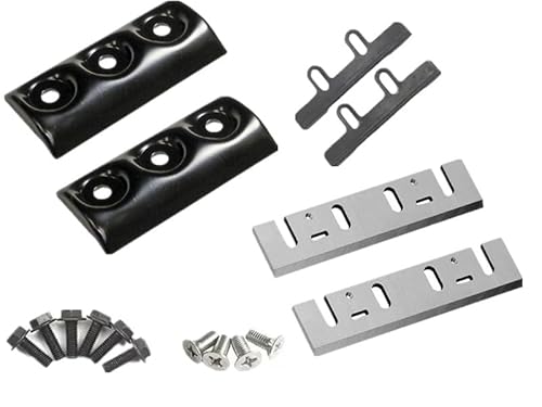3-1/4" 82mm Carbide Planer Blades+Blade Clamps Kti Replacement for Makita N1900B KP0800 LXPK01,DeWalt CP580 D26676, D26677K DW6655 DW680, Bosch 1594 PL1682, Ryobi and Most Hand-Held Planers, 2 sets