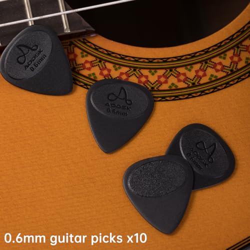 aodsk clip-on guitar tuner for string instrumentdigital electronic tunerlarge clear lcd displayrotatablesuitable for acoustic guitarukulelebassviolin and chromaticwith 10 guitar picks
