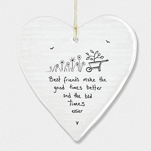 East of India Hanging Heart Gift Best Friends Make Good Times Better