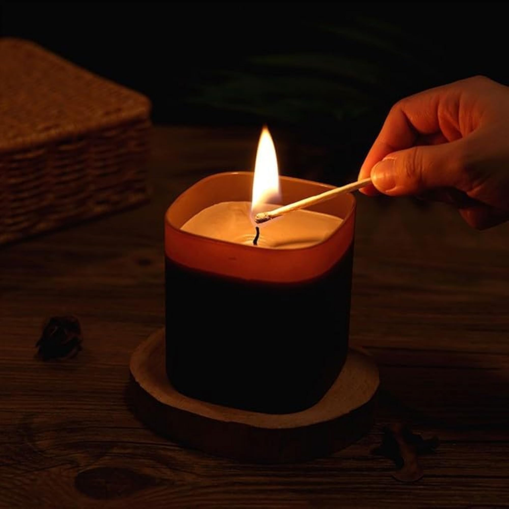 Square Smokeless Jar Glass Soy Wax Handmade Scented Candles