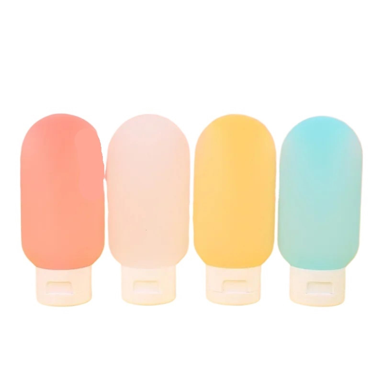 ZHSOAO 4Pcs/Set Refillable Bottle 60ml Leak-Proof Soft Lotion Container Squeeze Tube Empty Portable Travel Shampoo for Travel(Color 1)
