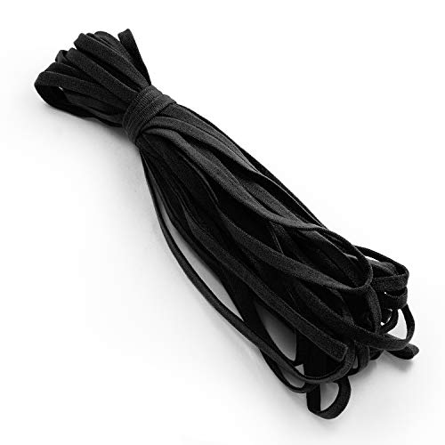 Trims by the Yard 1/4\" Ultra Soft Knit Elastic Band, Premium Material, Durable Knitted Elastic Cord for Sewing, Easy to Use, Versatile Sewing Supplies, 10-Yard Cut, Black