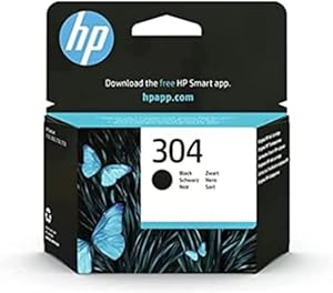 HP 304, Cartouche d'encre noire haute capacité, Originale, N9K06AE, Compatible avec les Imprimantes DeskJet2200/2600/3700 et Envy 5050