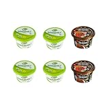 Guacamole tradicional Suave y Guacamole Picante. PACK 4+2 (4 tarrinas suave y 2 salsa mexicana). Salsa de guacamole Estilo Casero. Elaborado con 95% de aguacate fresco.