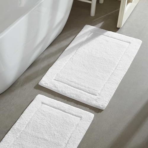 Tapis de bain moderne Calvin Klein grand format blanc absorbant - 7