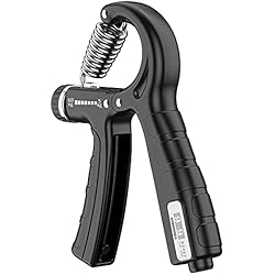 5-60 kg Ajustable Fortalecedor de Agarre de Mano,Ajustables Agarre Manual Ejercicio con Función De Conteo,Entrenamiento de Muñeca,Entrenamiento de Dedos Negro