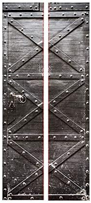 Alwayspon 3D Door Art, Removable Door Decals, Self-Adhesive Door Mural, Door Sticker for Room décor, 30.3"x78.7"(77x200cm), 2 Pieces Set