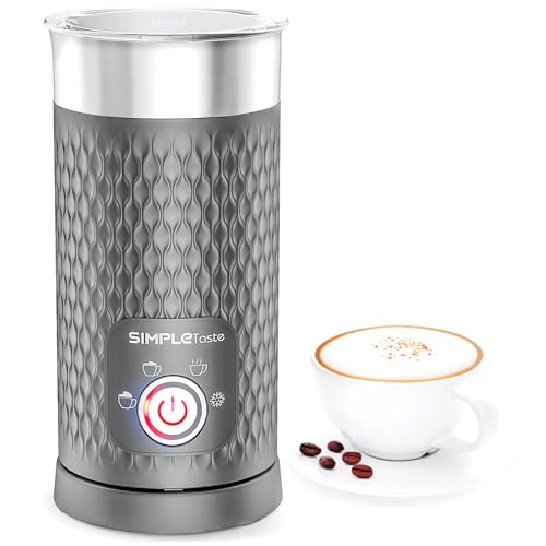 SIMPLETASTE Milk Frother, 4-in-1 Electric Milk Steamer, Automatic Warm and Cold Foam Maker and Milk Warmer for Latte, Cappuccinos, Macchiato
