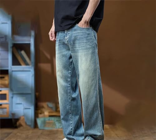 Men's Baggy Jeans Wide Leg Loose Straight Lyocell Soft Stretch Breathable Denim Pants2