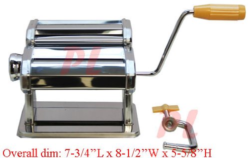 Manual 6'' Stainless Steel Pasta Maker Crank Machine 3 Different Types of Pasta