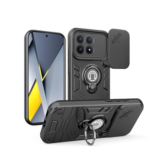 For Xiaomi POCO F8 PRO/Rrdmi K90 Case with Kickstand & Slide Camera Cover, Shockproof Military-Grade Case Rugged Protective Cove