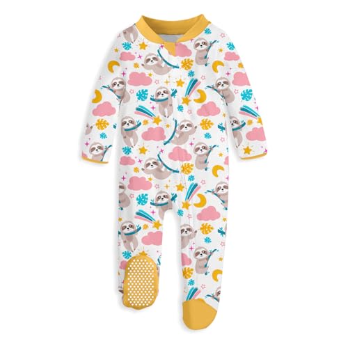 Image of UNIFACO Baby Girls Boys Footed Pajamas One-Piece Sleeper Snug Fit Sleep and Play Zip Front Footie Romper 0-12 Month