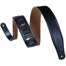Levys Leathers 2.5" Garment Leather Guitar Strap with Foam Padding and Suede Backing, Black M26GF-BLK