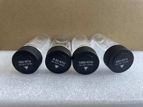 Turbidity Calibration Solution Kit with 4 PCS Solution Range 0.02NTU 200NTU 500NTU 1000NTU for TB200 Benchtop Turbidity Meter Test