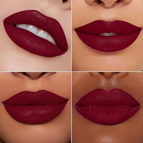 Image of MAKI YIKA 2Pc Matte Liquid Lipstick Set Burgundy Red Lipsticks Long Lasting