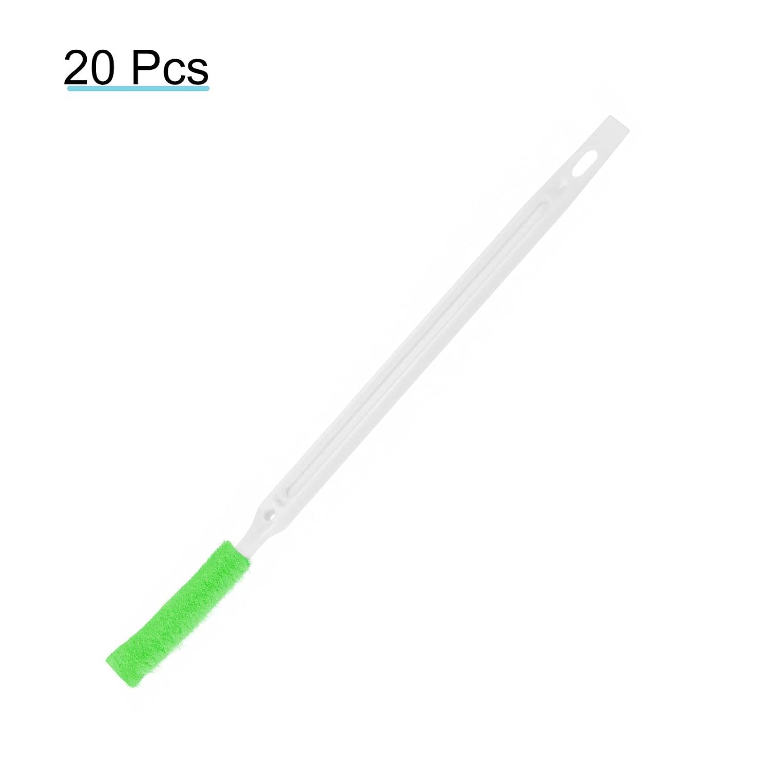 PATIKIL Disposable Crevice Brushes, 20 Packs Flannel Scrub Cleaning Small Hole Gap Corner Cleaning Tool Tool for Bathroom Window Bottle Caps, Green